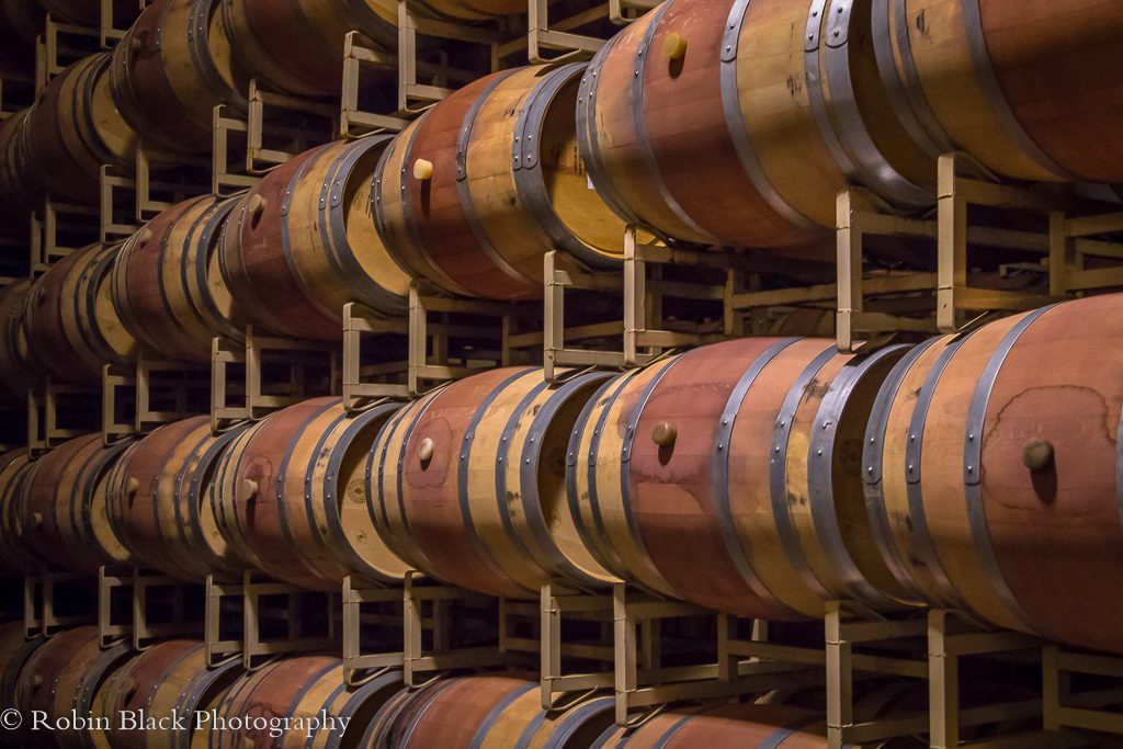 Wall of Wine Barrels