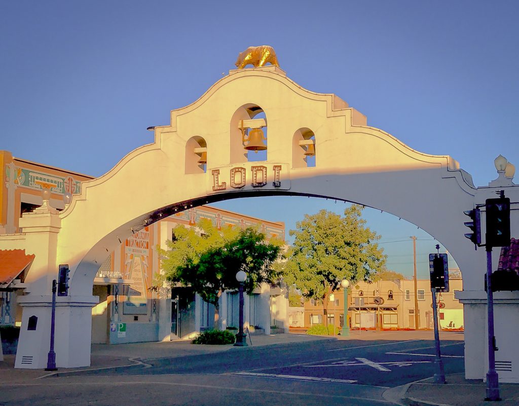 Lodi arch in downtown Lodi, California